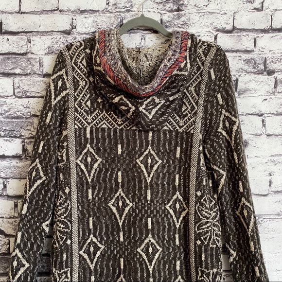 Free People Kai Pom Pom Hooded Cardigan in Brown - Picture 6 of 8